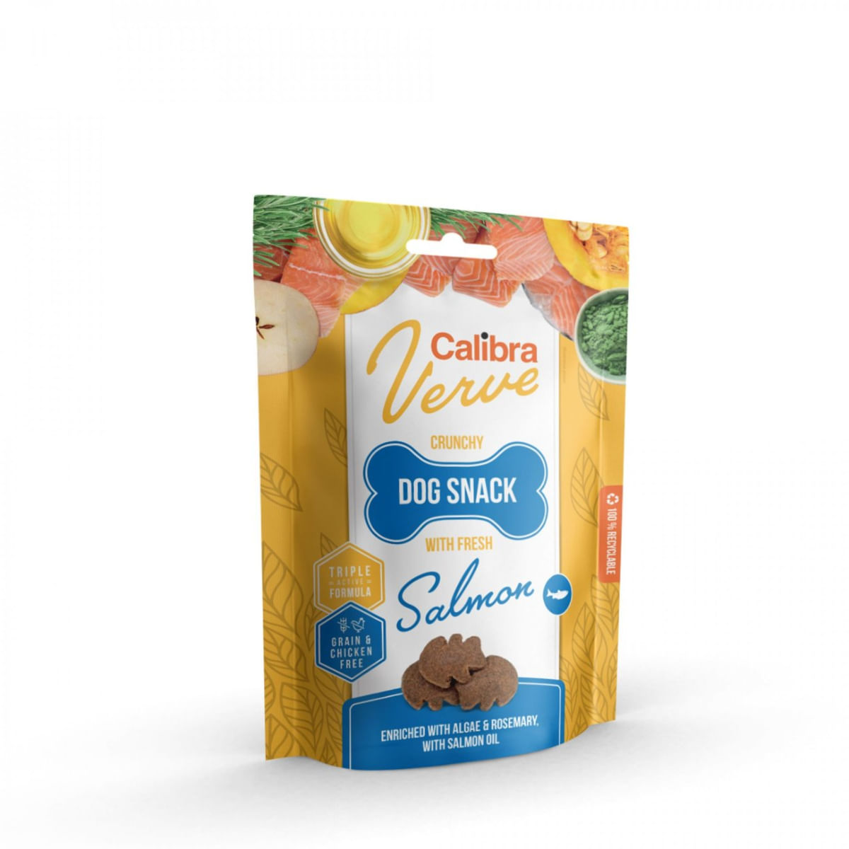 CALIBRA Verve GF Crunchy Snack, XS-XL, Somon, punguță recompense fără cereale câini, 150g - poza 1