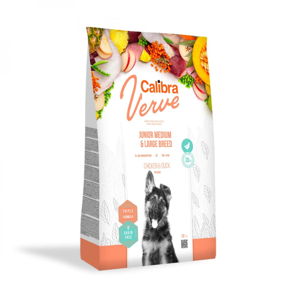 CALIBRA Verve GF Junior Medium & Large, M-XL, Pui și Rață, hrană uscată fără cereale câini junior, 2kg - poza 1