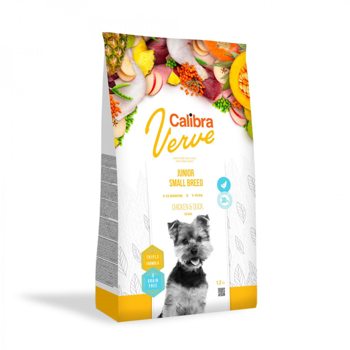 CALIBRA Verve GF Junior Small, XS-S, Pui și Rață, hrană uscată fără cereale câini junior, 1,2kg - poza 1