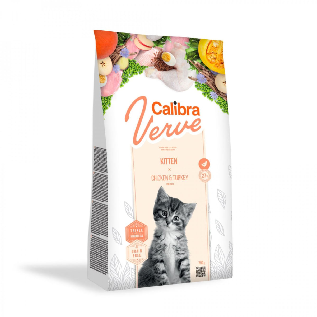 CALIBRA Verve GF Kitten, Pui și Curcan, hrană uscată fără cereale pisici junior, 3.5kg - poza 1
