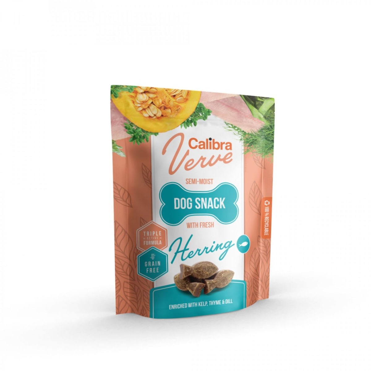 CALIBRA Verve GF Semi-Moist Snack, XS-XL, Hering, punguță recompense fără cereale câini, 150g - poza 2
