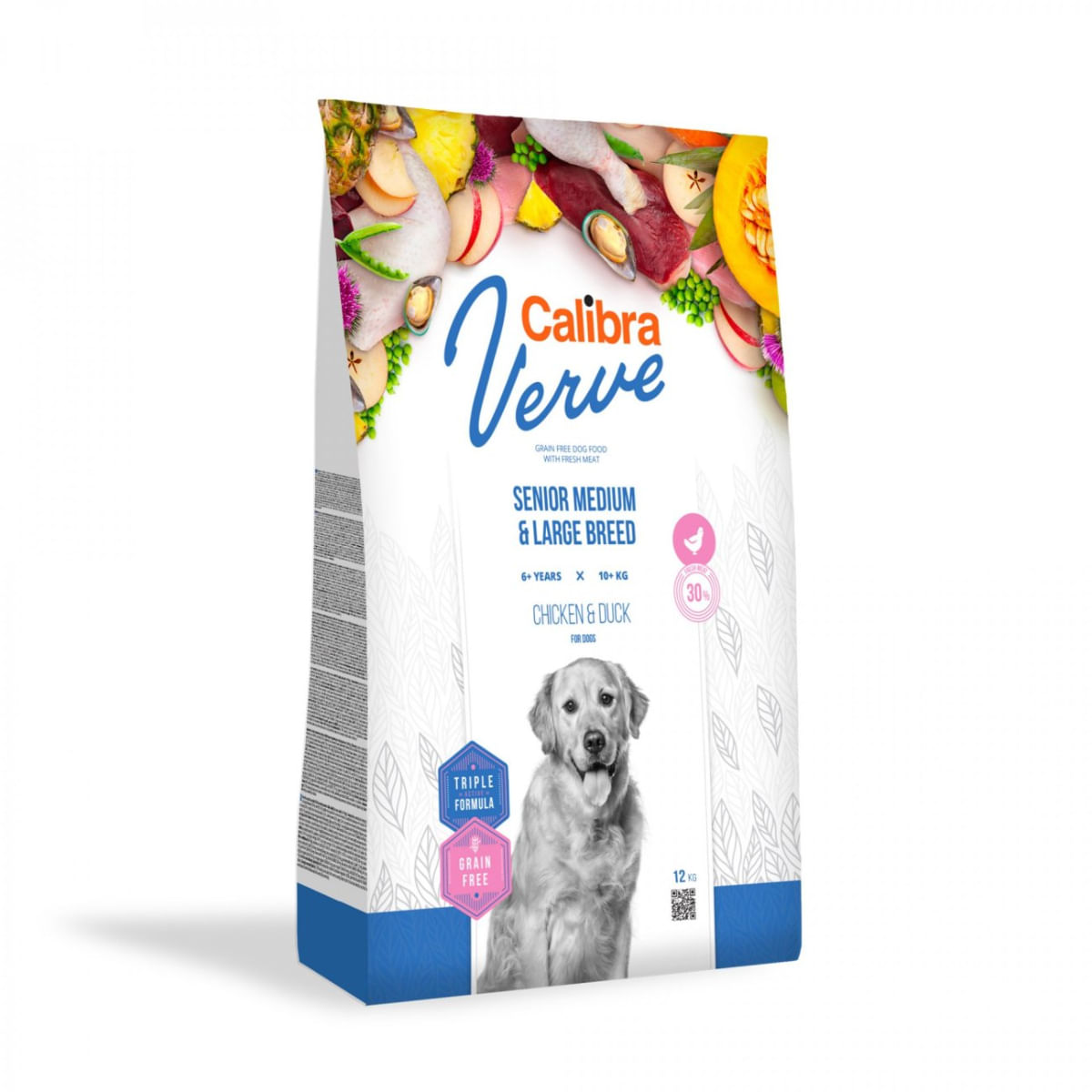 CALIBRA Verve GF Senior, M-XL, Pui și Rață, hrană uscată fără cereale câini senior, 12kg - poza 2