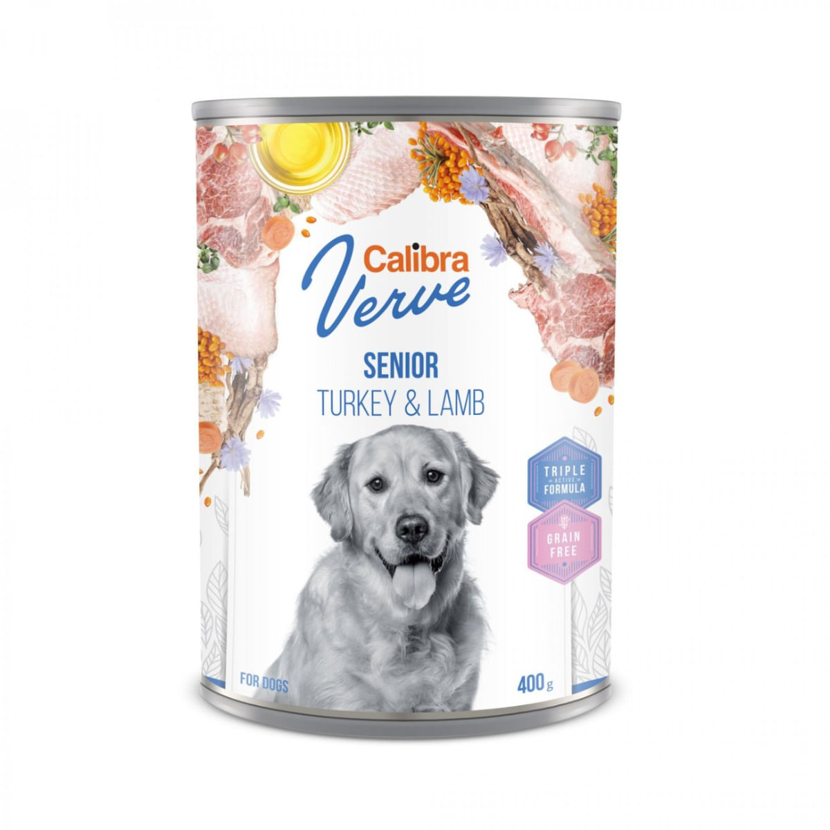 CALIBRA Verve GF Senior, XS-XL, Curcan și Miel, conservă hrană umedă fără cereale câini senior, (pate), 400g - poza 2