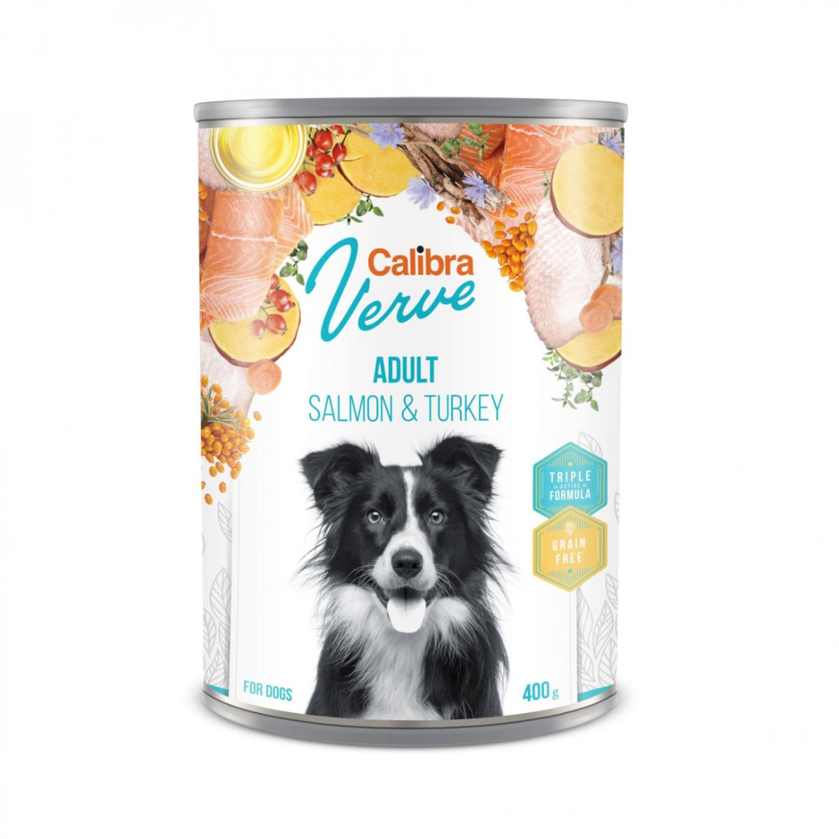 CALIBRA Verve GF, XS-XL, Somon și Curcan, conservă hrană umedă fără cereale câini, (pate), 400g - poza 2