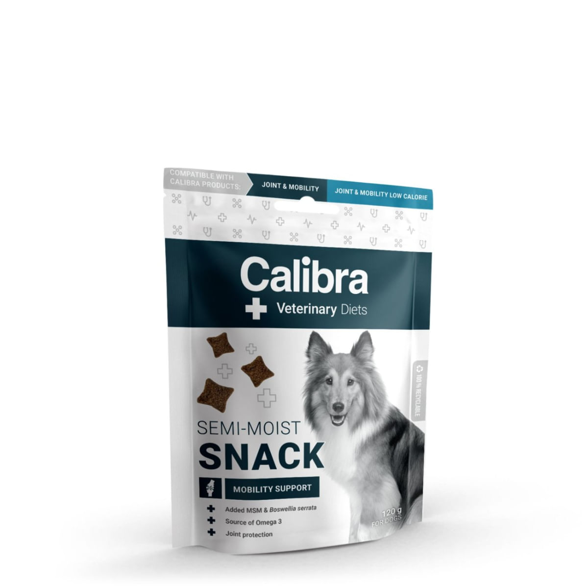 CALIBRA Veterinary Diets Snack Mobility Support, XS-XL, Hering, punguță recompense funcționale câini, sistem articular, 120g - poza 1
