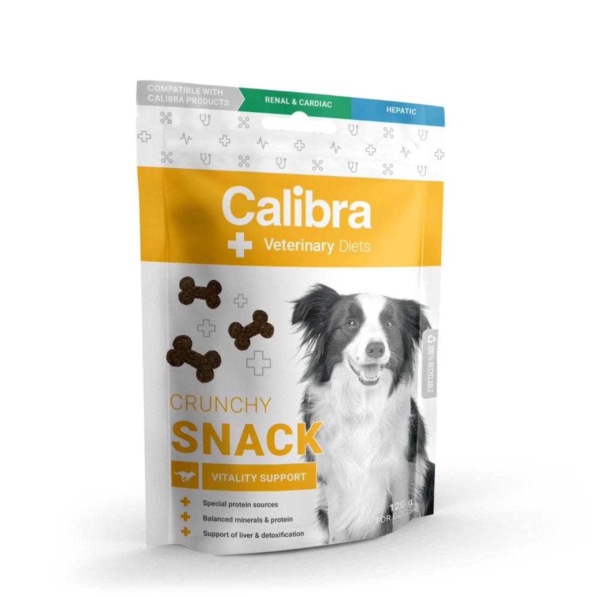 CALIBRA Veterinary Diets Snack Vitality Support, XS-XL, Insecte și Orez, punguță recompense funcționale câini, 120g - poza 2