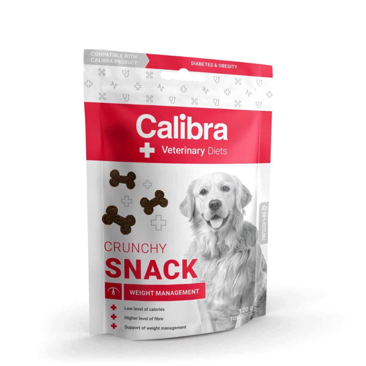 CALIBRA Veterinary Diets Snack Weight Management, XS-XL, Pui, punguță recompense funcționale câini, obezitate, 120g - poza 1