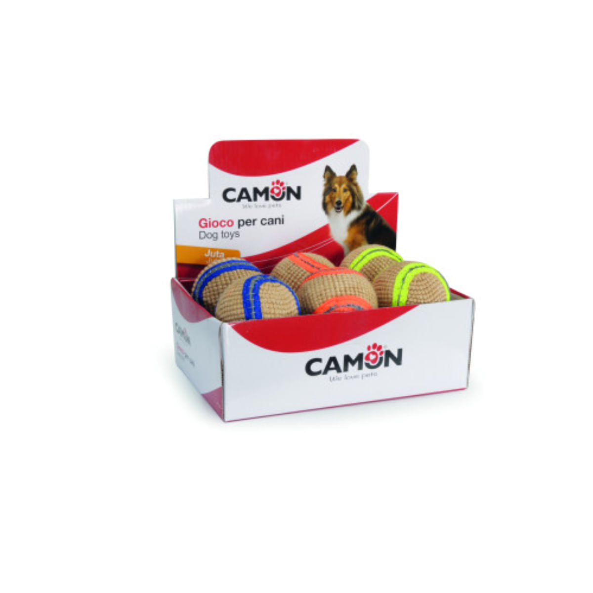 CAMON Bile din iuta, jucărie minge câini, activități fizice, iută CAMON Bile din iuta, jucărie minge câini XS-L, activități fizice, iută, diverse culori, ⌀7cm, 1buc - poza 1