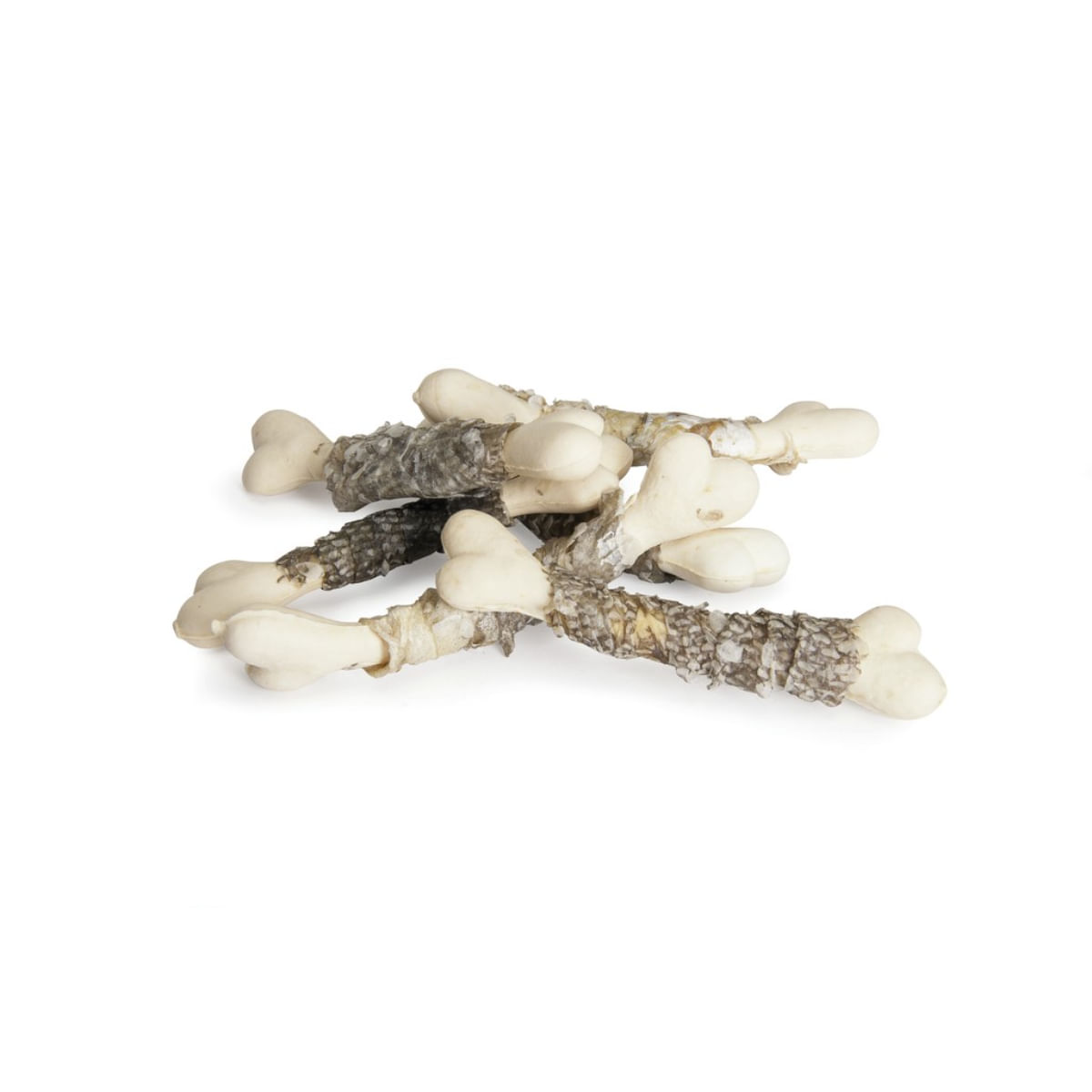 CAMON Codfish Skin & Cornstarch Bones, XS-XL, Cod, punguță recompense câini, 80g - poza 3