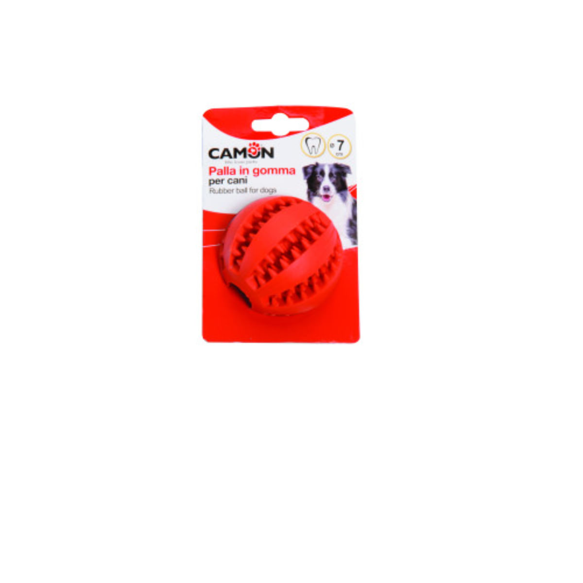 CAMON Dental Fun, jucărie de ros câini, dentiție, cauciuc CAMON Dental Fun, jucărie de ros câini XS-M, dentiție, cauciuc, roșu, ⌀7cm, 1buc - poza 1
