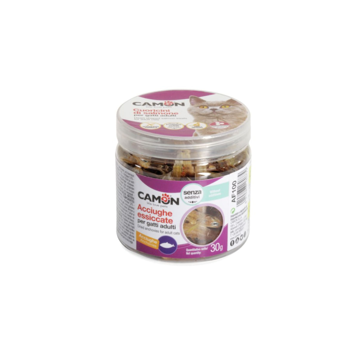 CAMON Dried Anchovies, Anșoa, cutie recompense monoproteice pisici, 30g - poza 1