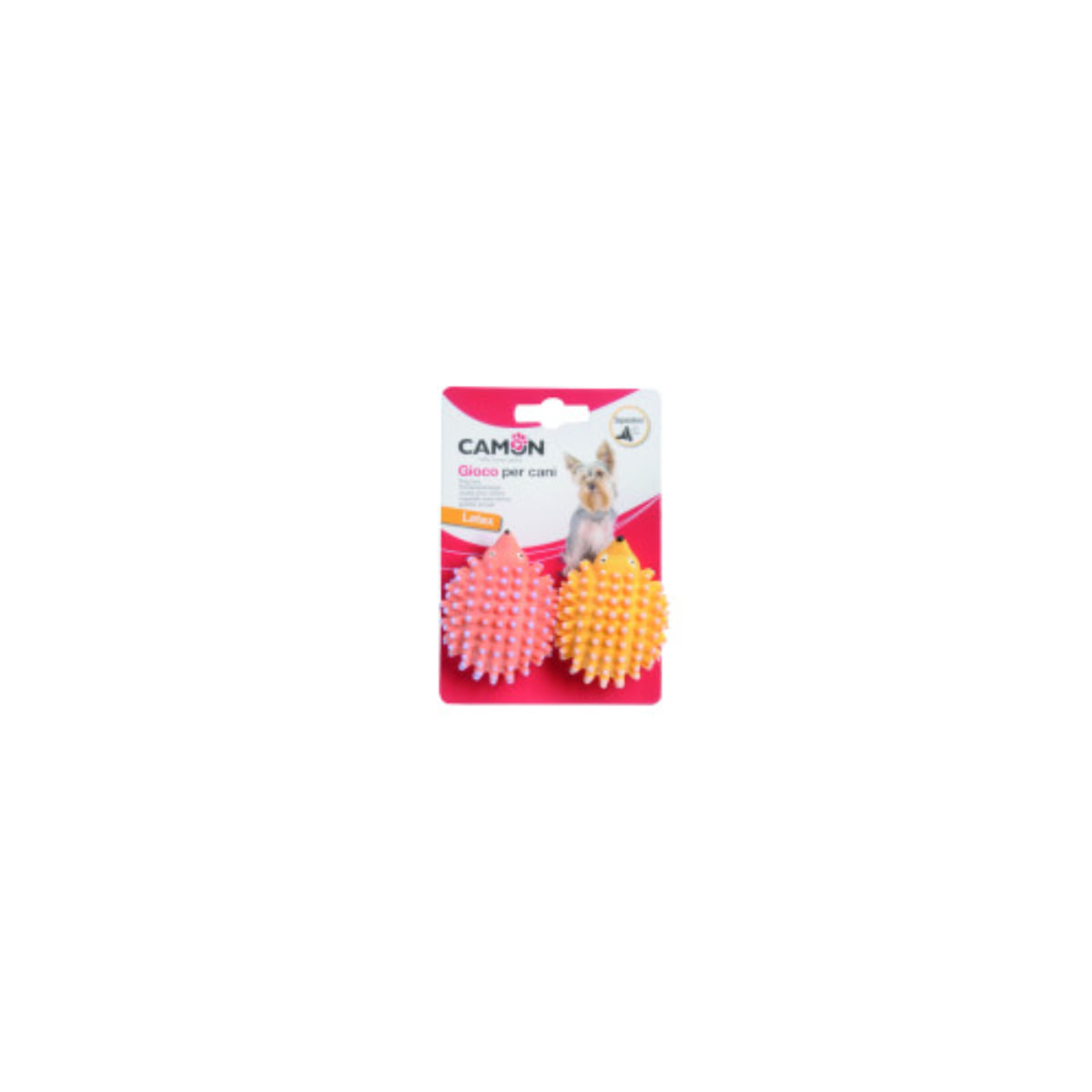 CAMON, jucărie de ros câini, dentiție, latex CAMON, jucărie de ros câini XS-S, dentiție, latex, roz și galben, 2buc - poza 2