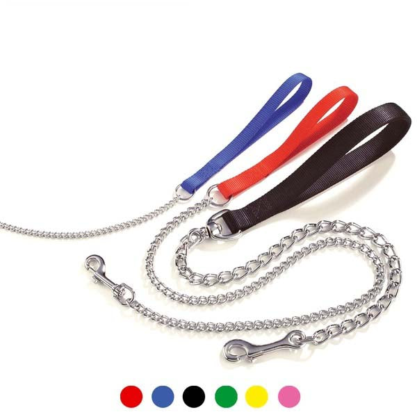 CAMON Lesă din nailon cu lanţ placat cu crom 4mm/60cm