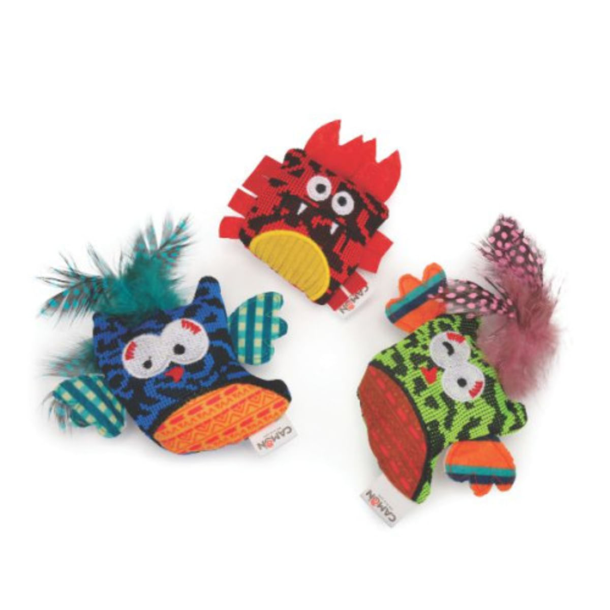 CAMON Little Birds, jucărie stimulare pândă pisici, catnip, textil, diverse culori, 10cm, 1buc - poza 2