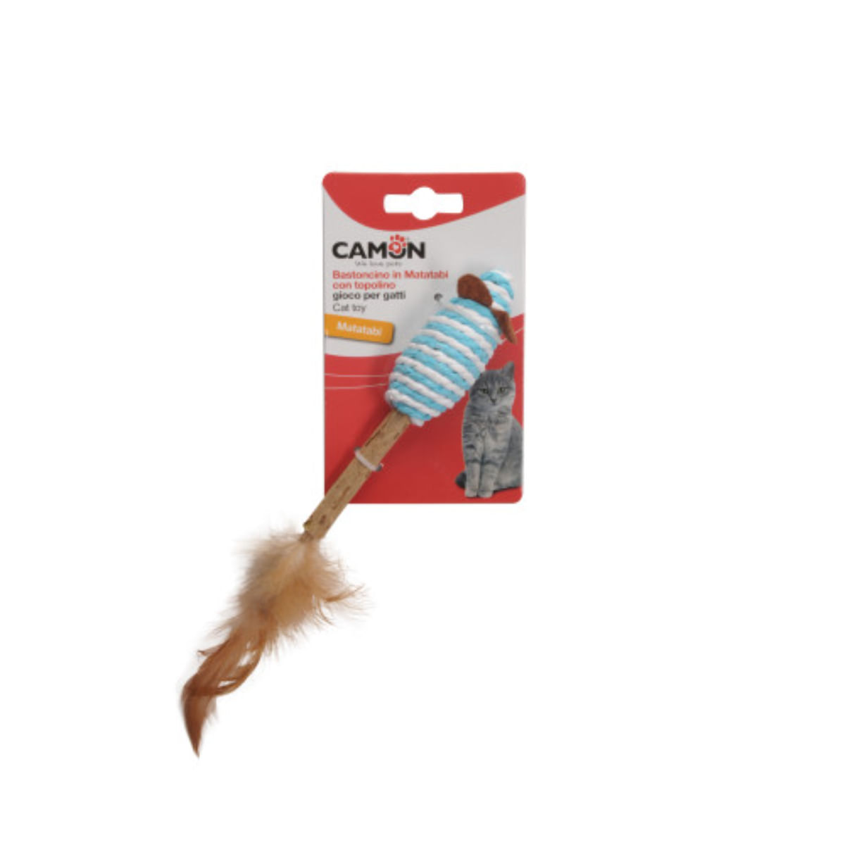 CAMON Matabi Soricei, jucărie stimulare pândă pisici, activități fizice, textil, multicolor, 14cm, 1buc - poza 2