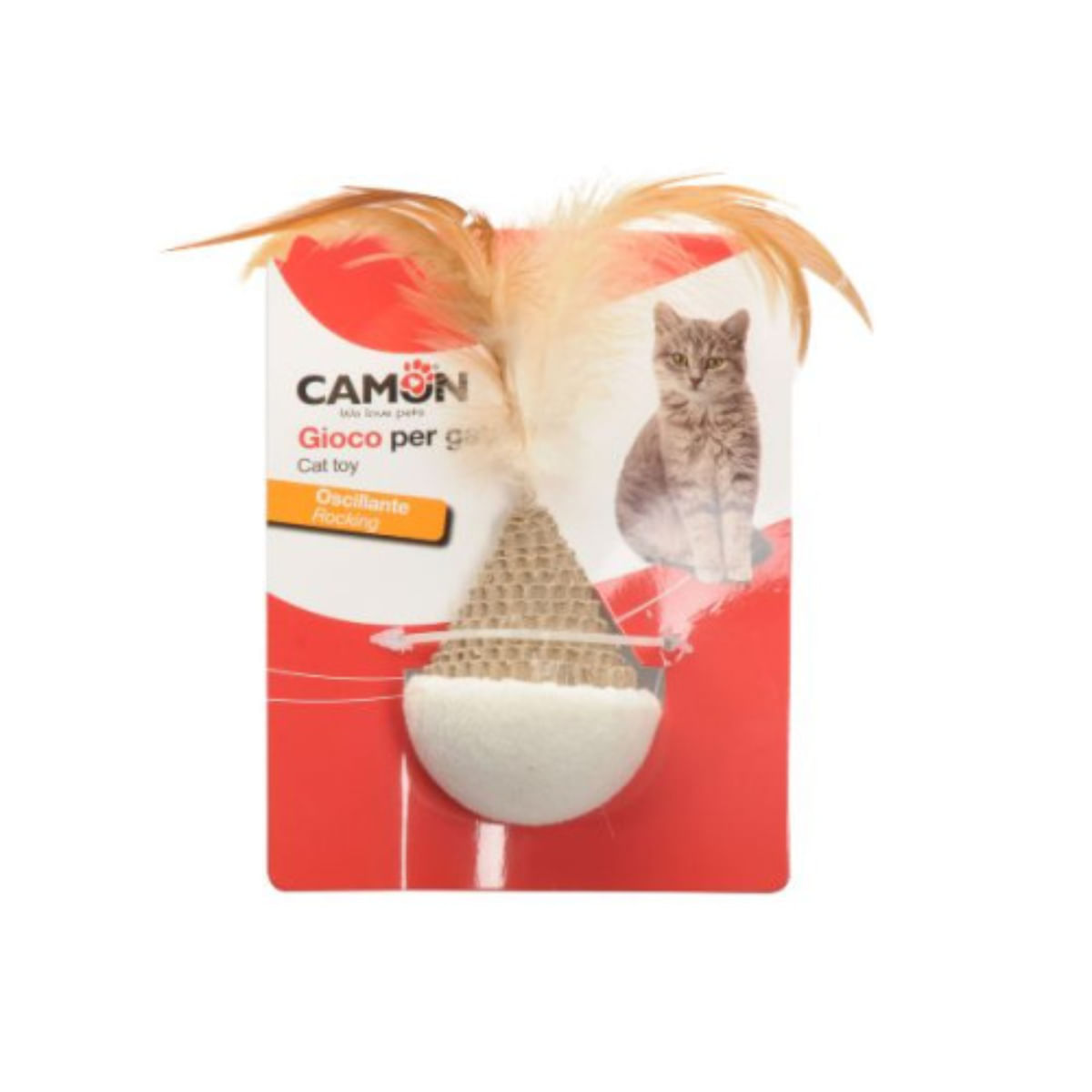 CAMON Osciliante, jucărie stimulare pândă pisici, activități fizice, carton, alb și bej, ⌀12cm, 1buc - poza 2