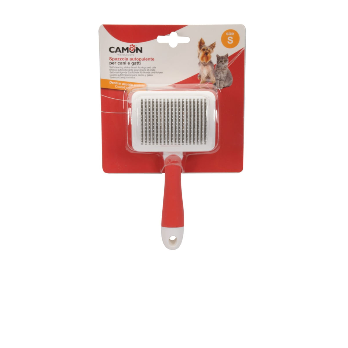 CAMON Perie cu autocuratare, S, perie câini și pisici, 5.7x8.6cm - poza 1