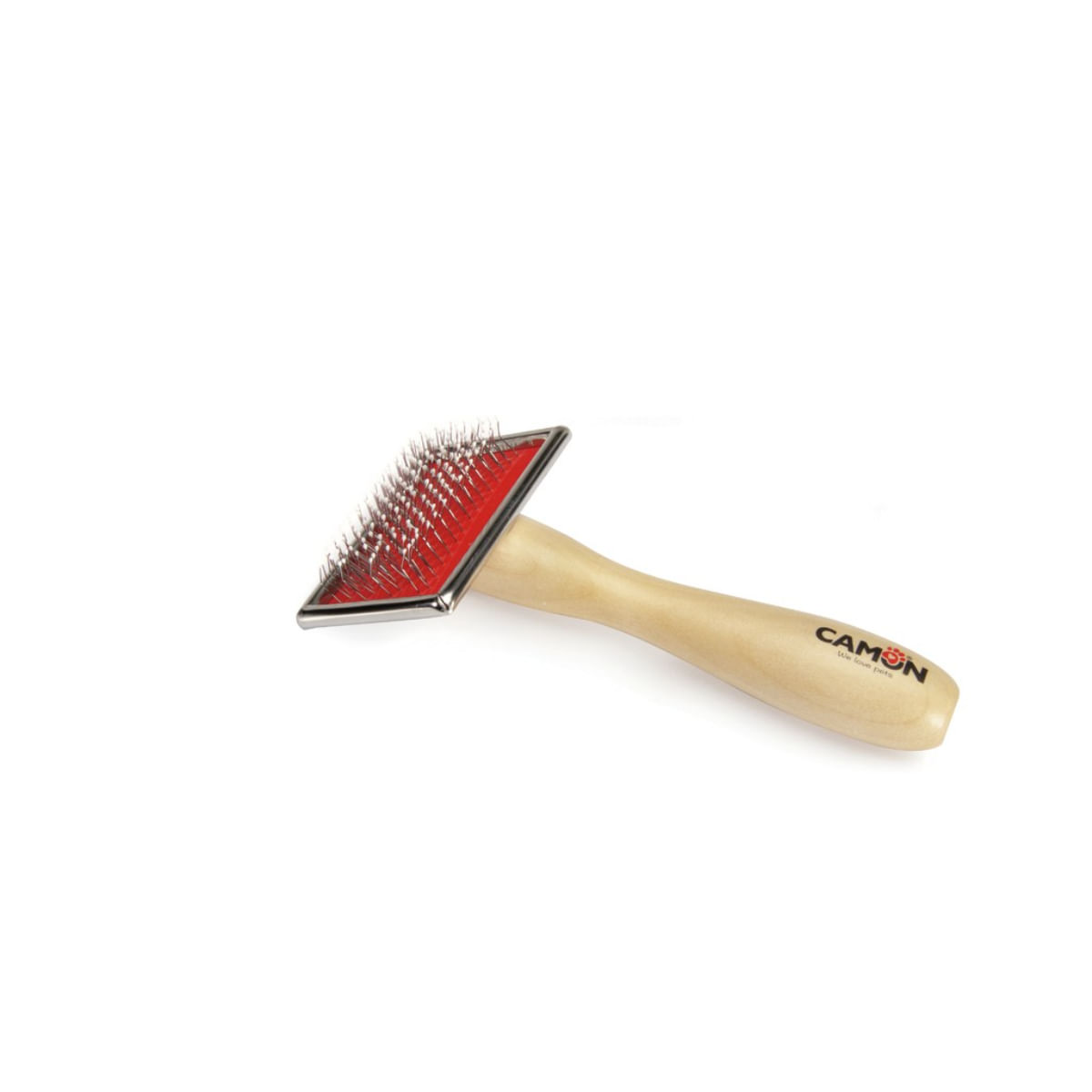 CAMON Perie cu maner de lemn, perie câini CAMON Perie cu maner de lemn, XL, perie câini, 8x12.5cm - poza 1