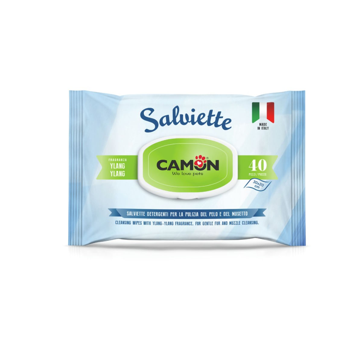 CAMON, șervețele umede câini și pisici, Ylang-Ylang și Aloe Vera, 40buc - poza 2