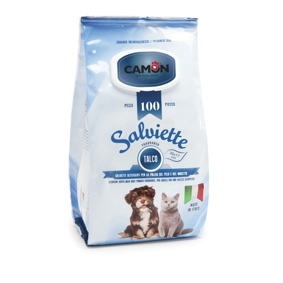 CAMON, șervețele umede câini, Talc CAMON, șervețele umede câini și pisici, Talc, 100buc - poza 2