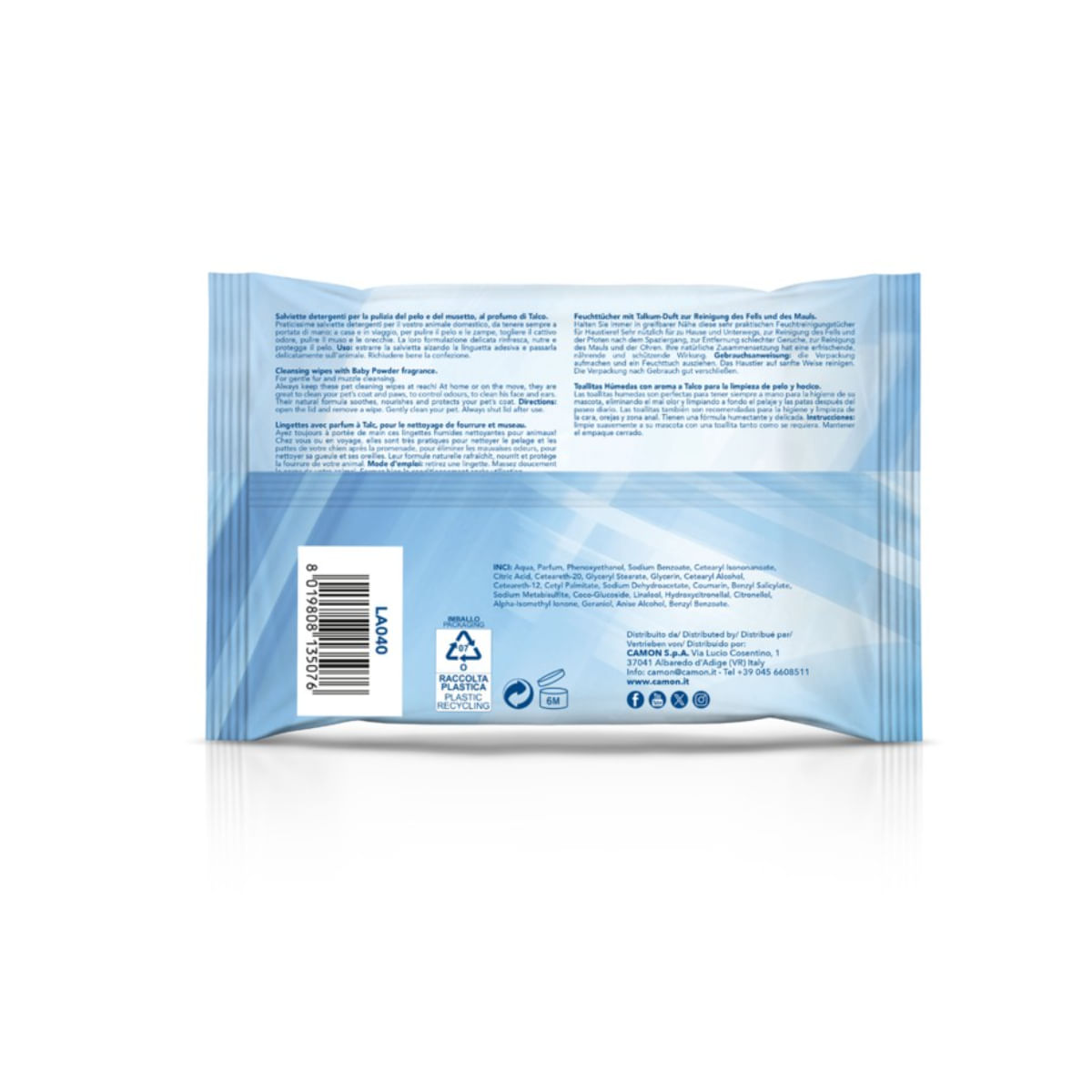 CAMON, șervețele umede câini, Talc CAMON, șervețele umede câini și pisici, Talc, 40buc - poza 3