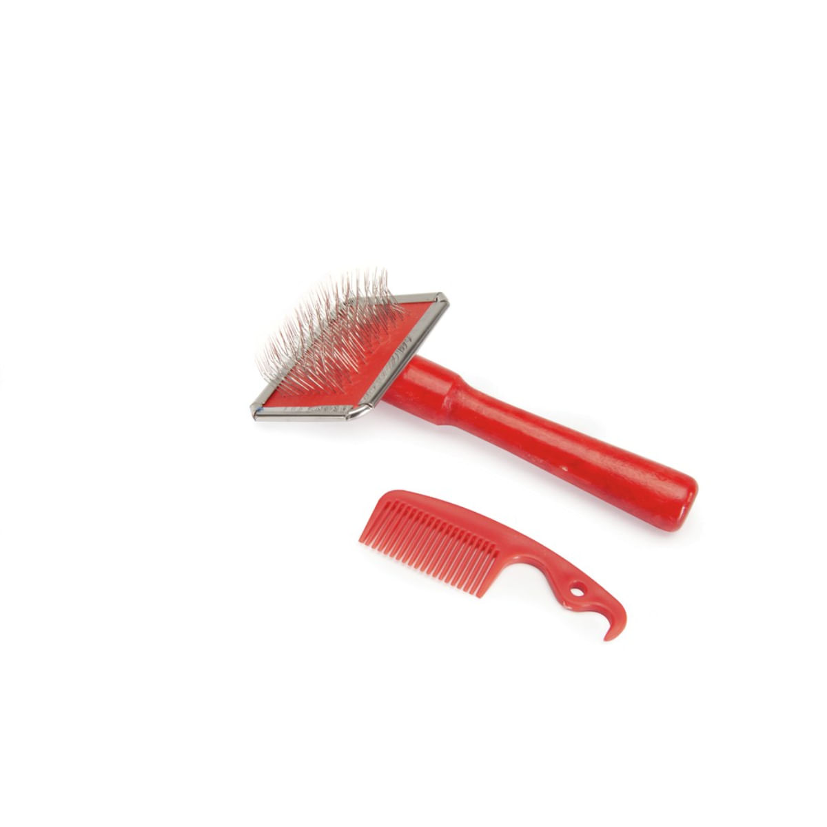 CAMON Set perie cromata cu pieptene de curatare, perie câini CAMON Set perie cromata cu pieptene de curatare, L, perie câini, 6.5x11.5cm - poza 1