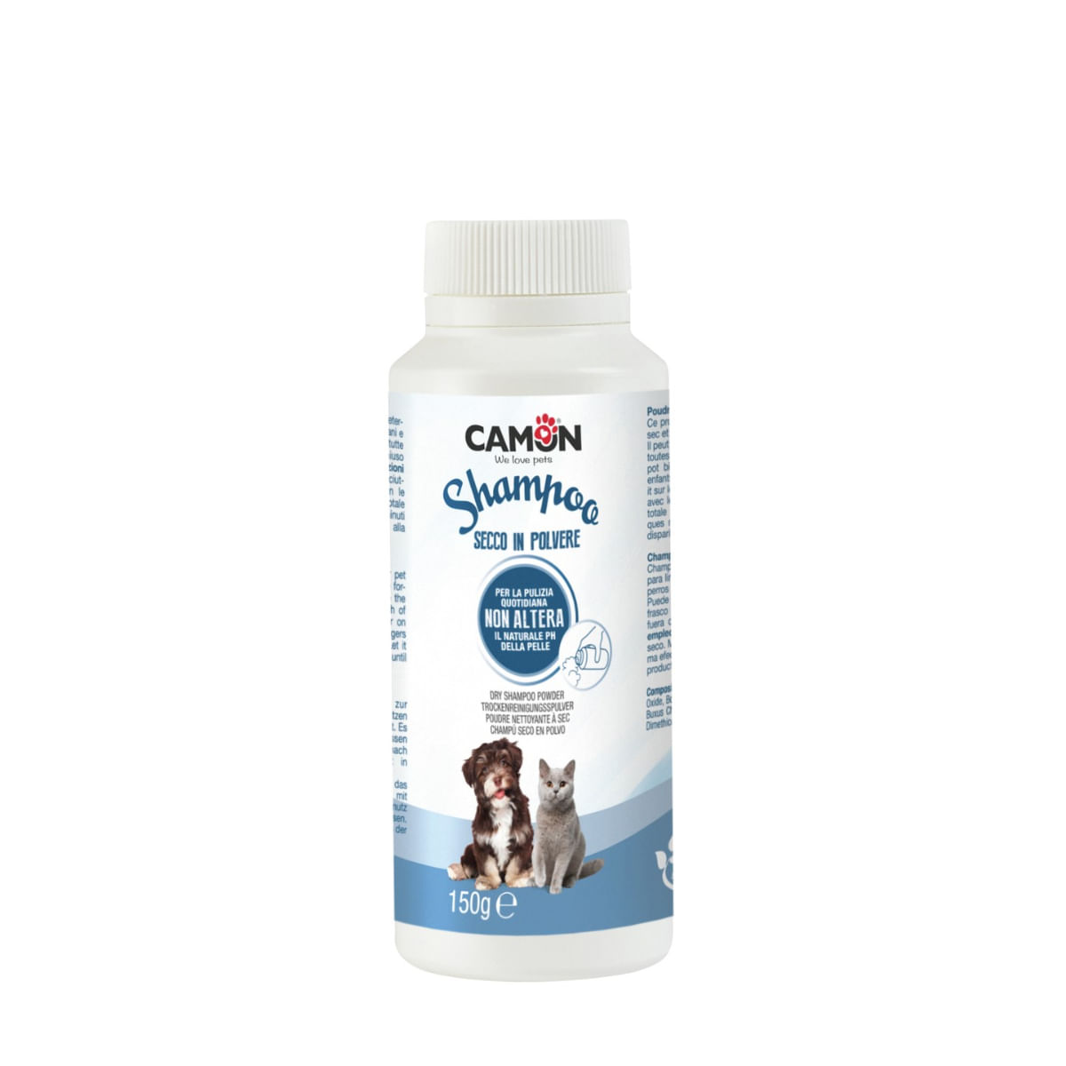 CAMON Spray Dry Shampoo, șampon pudră câini și pisici, fără clătire, Fresh, 150g - poza 1