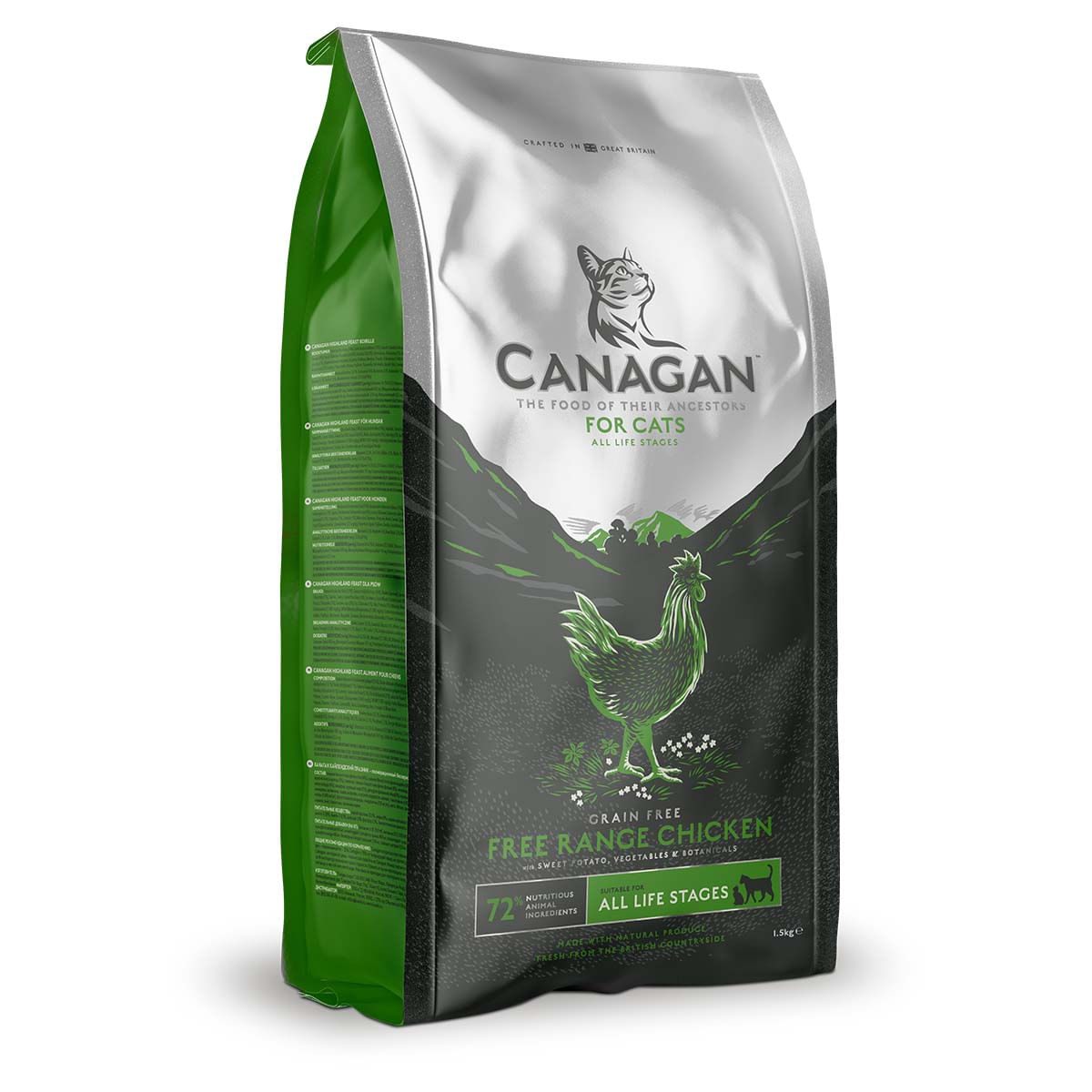 CANAGAN Free Range Chicken, Pui, hrană uscată fără cereale pisici junior & adult, 4kg - poza 2