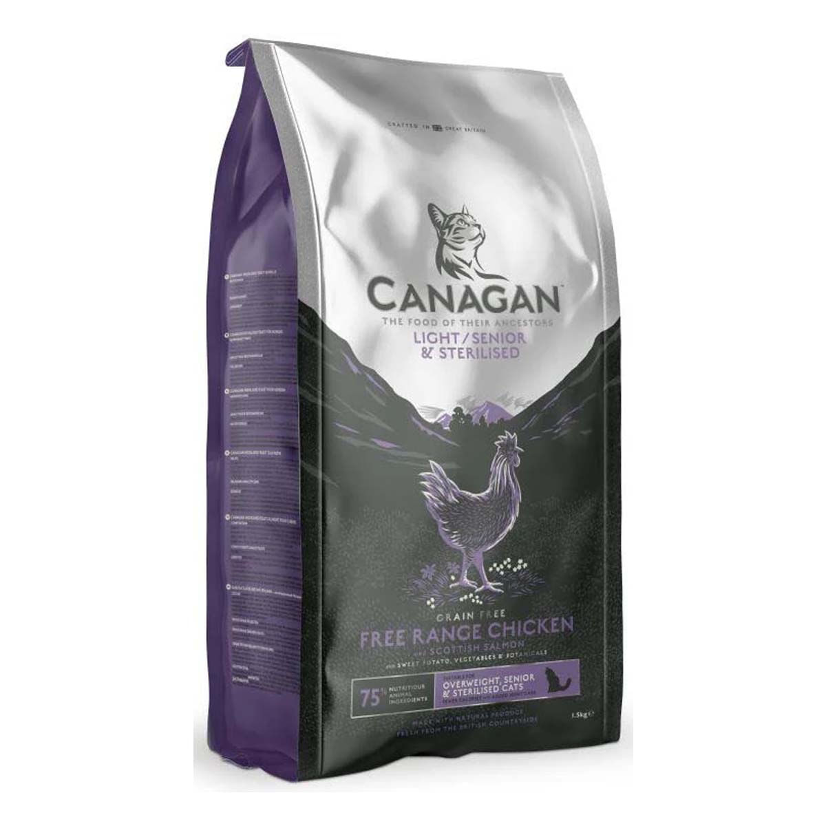 CANAGAN Light Senior & Sterilised, Pui, hrană uscată fără cereale pisici sterilizate senior, obezitate, 4kg - poza 1