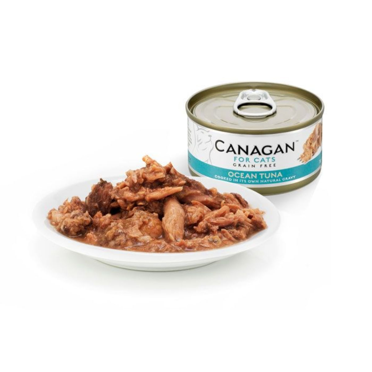 CANAGAN Ocean Tuna, Ton, conservă hrană umedă fără cereale pisici junior & adult, (în suc propriu), 75g - poza 4