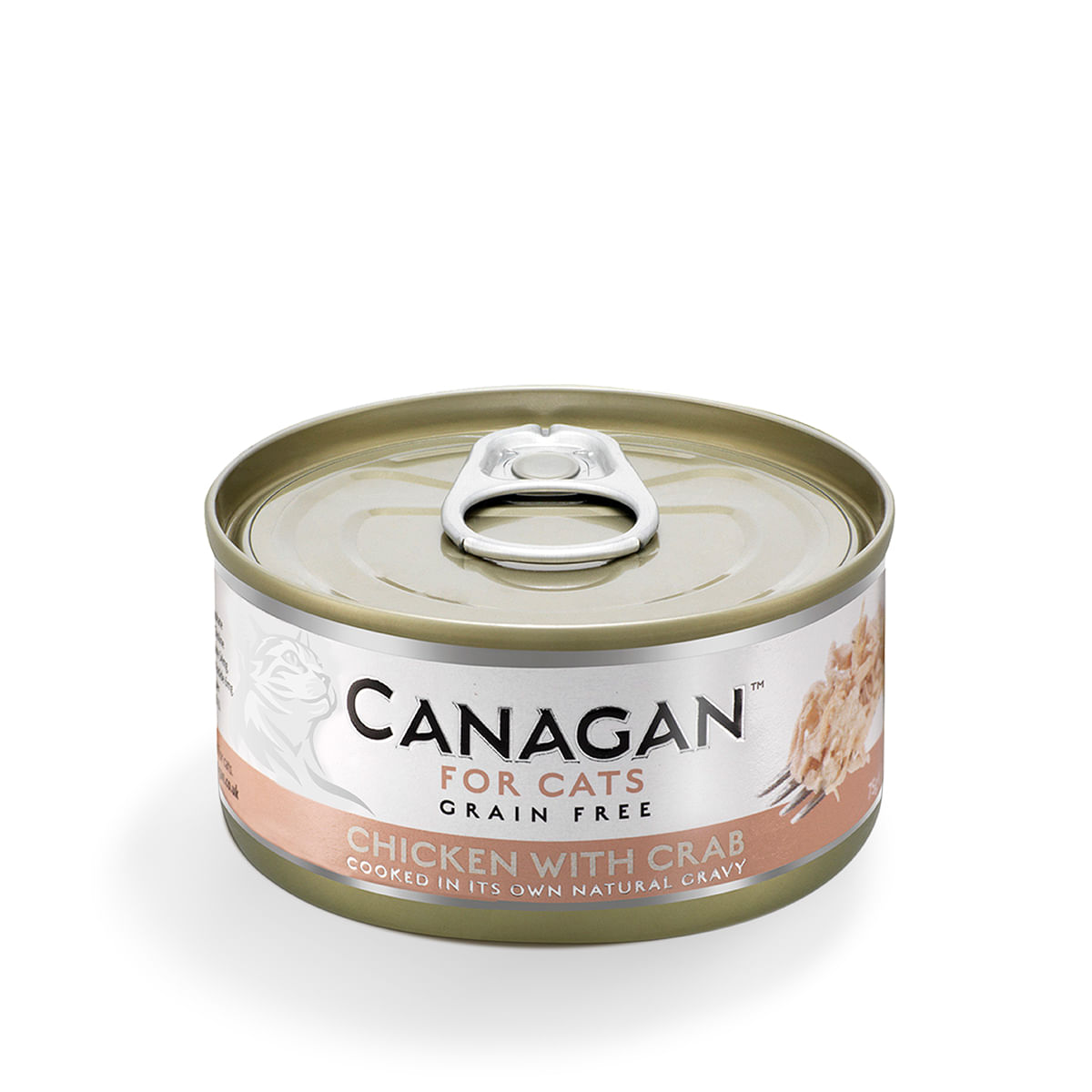 CANAGAN, Pui și Crab, conservă hrană umedă fără cereale pisici junior & adult, (în suc propriu), 75g - poza 2