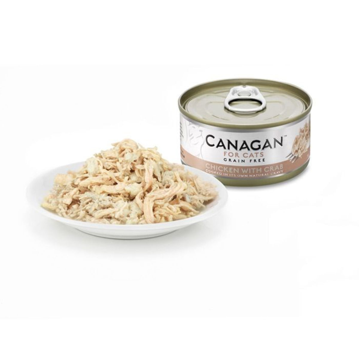 CANAGAN, Pui și Crab, conservă hrană umedă fără cereale pisici junior & adult, (în suc propriu), 75g - poza 4