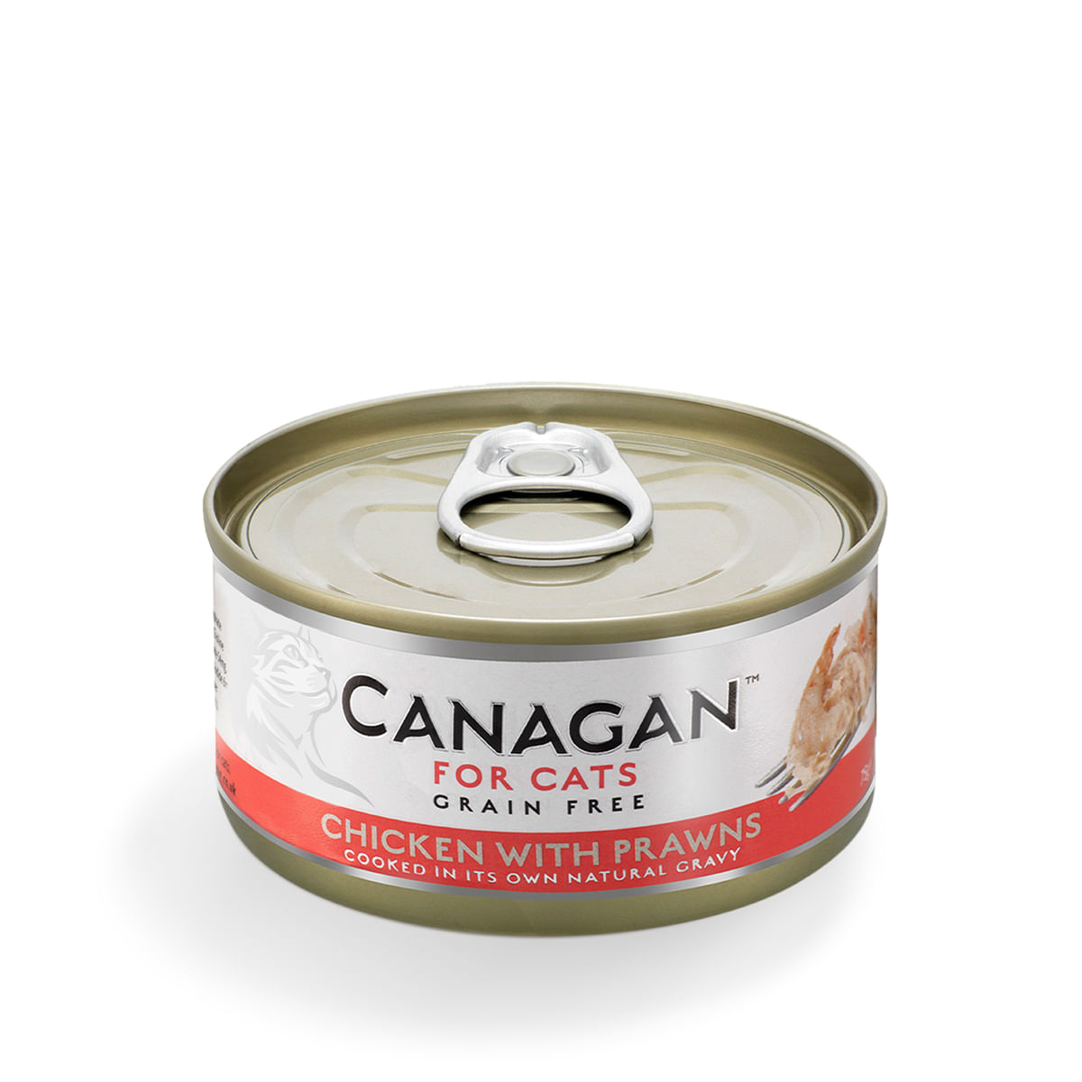 CANAGAN, Pui și Creveți, conservă hrană umedă fără cereale pisici junior & adult, (în suc propriu), 75g - poza 1