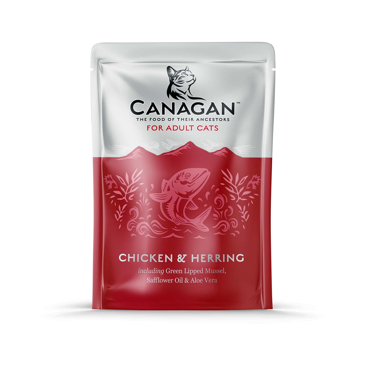 CANAGAN, Pui și Hering, plic hrană umedă fără cereale pisici, (în supă), 85g - poza 1
