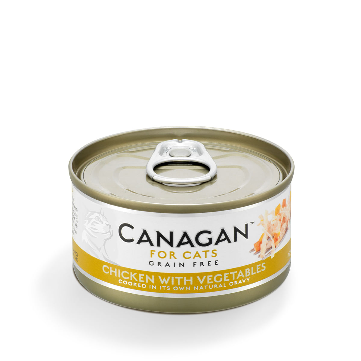 CANAGAN, Pui și Legume, conservă hrană umedă fără cereale pisici junior & adult, (în suc propriu), 75g - poza 1