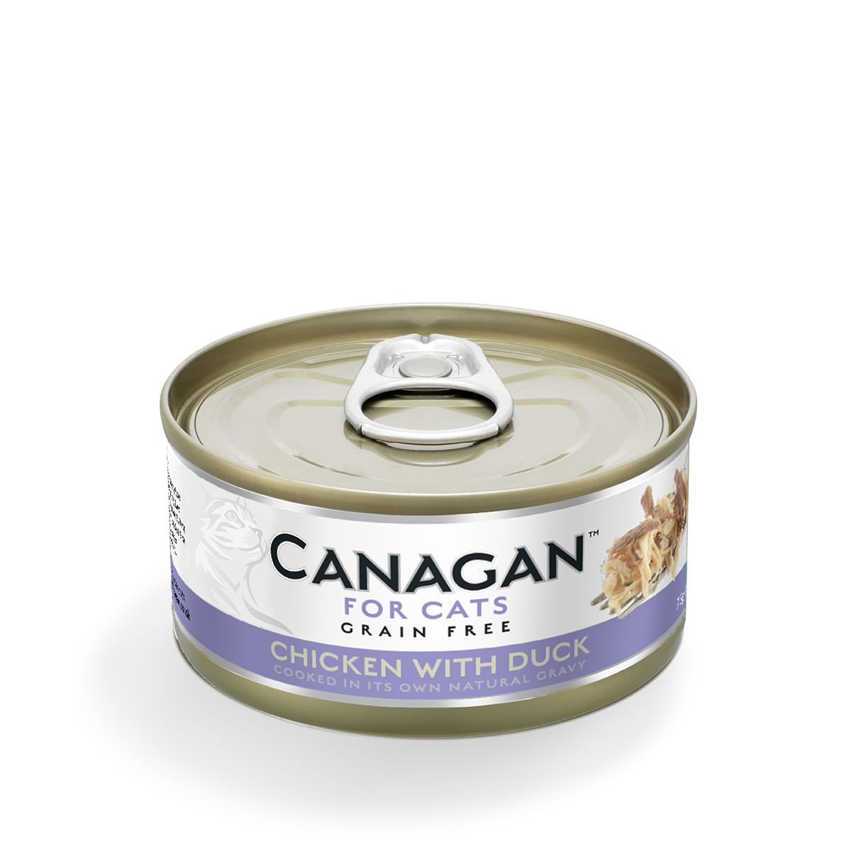CANAGAN, Pui și Rață, conservă hrană umedă fără cereale pisici junior & adult, (în suc propriu), 75g - poza 2