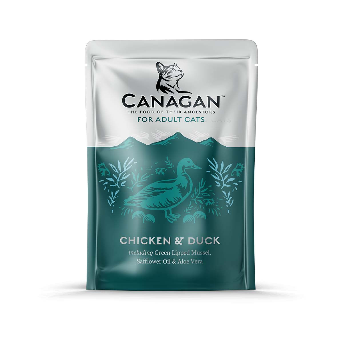 CANAGAN, Pui și Rață, plic hrană umedă fără cereale pisici, (în supă), 85g - poza 1