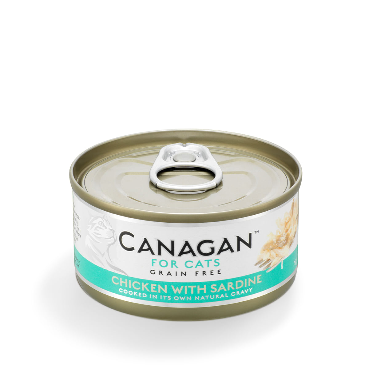 CANAGAN, Pui și Sardine, conservă hrană umedă fără cereale pisici junior & adult, (în suc propriu), 75g - poza 2