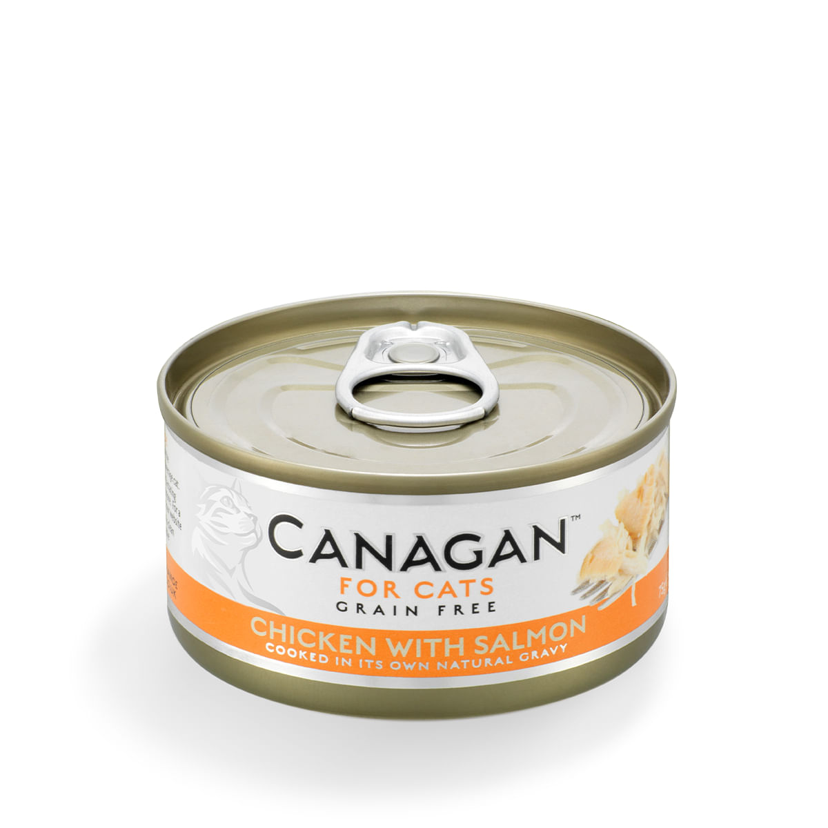 CANAGAN, Pui și Somon, conservă hrană umedă fără cereale pisici junior & adult, (în suc propriu), 75g - poza 2