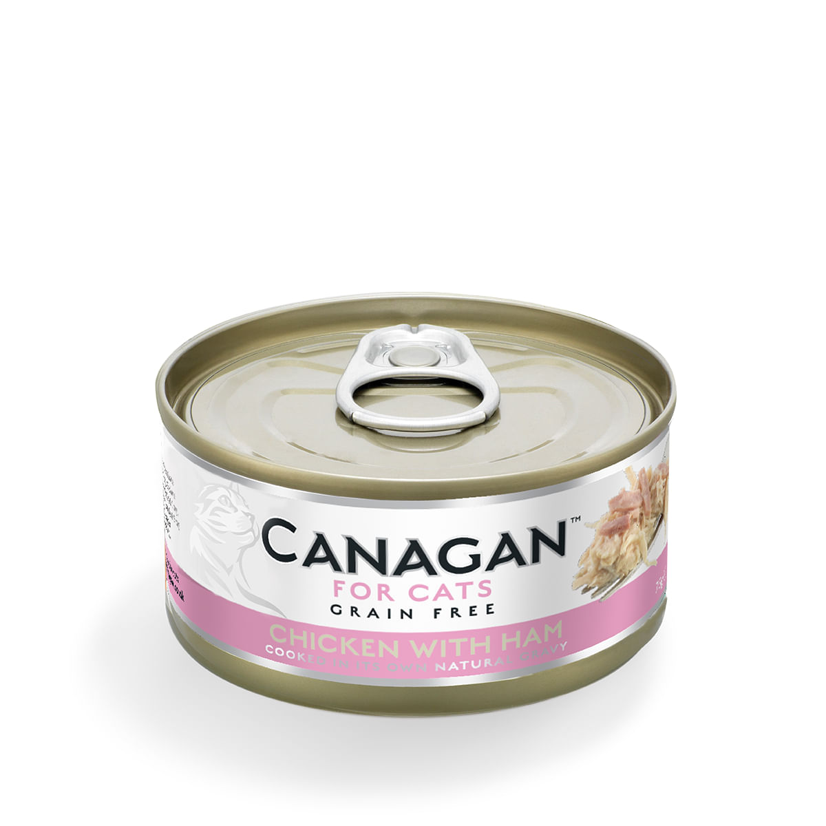 CANAGAN, Pui și Șuncă, conservă hrană umedă fără cereale pisici junior & adult, (în suc propriu), 75g - poza 1