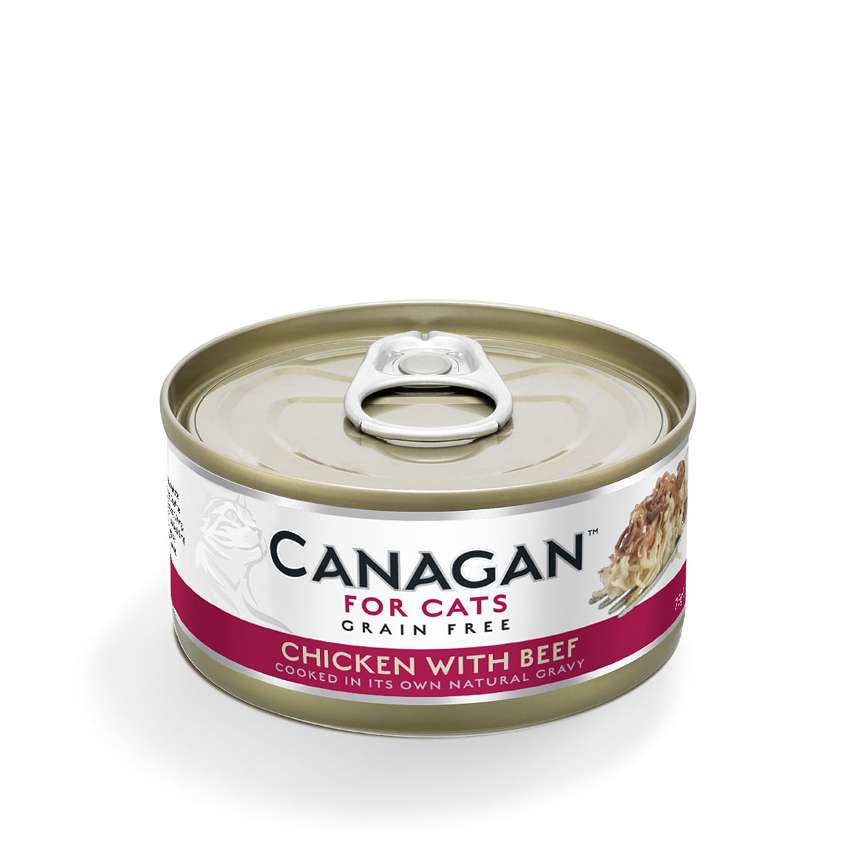 CANAGAN, Pui și Vită, conservă hrană umedă fără cereale pisici junior & adult, (în suc propriu), 75g - poza 2