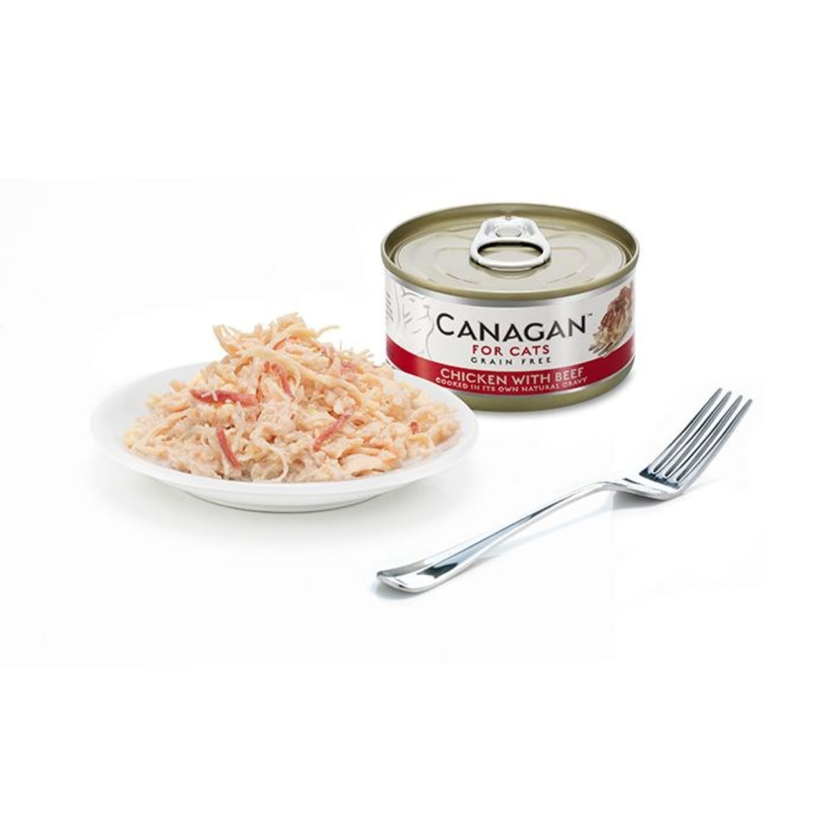 CANAGAN, Pui și Vită, conservă hrană umedă fără cereale pisici junior & adult, (în suc propriu), 75g - poza 4