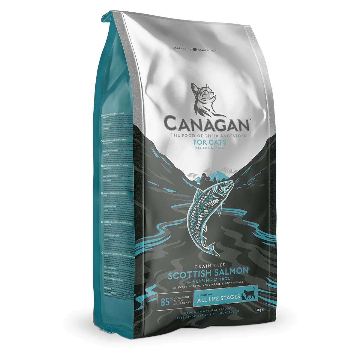 CANAGAN Scottish Salmon, Somon, hrană uscată fără cereale pisici junior & adult, 1.5kg - poza 1