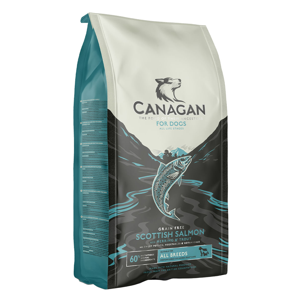 CANAGAN Scottish Salmon, XS-XL, Somon, hrană uscată fără cereale câini junior & adult, 2kg - poza 1