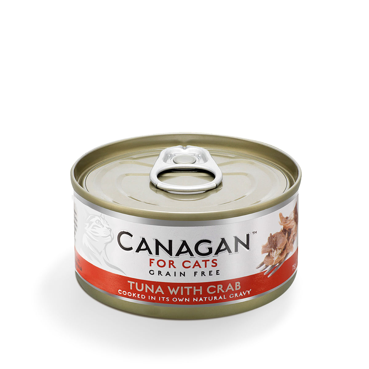 CANAGAN, Ton și Crab, conservă hrană umedă fără cereale pisici junior & adult, (în suc propriu), 75g - poza 1