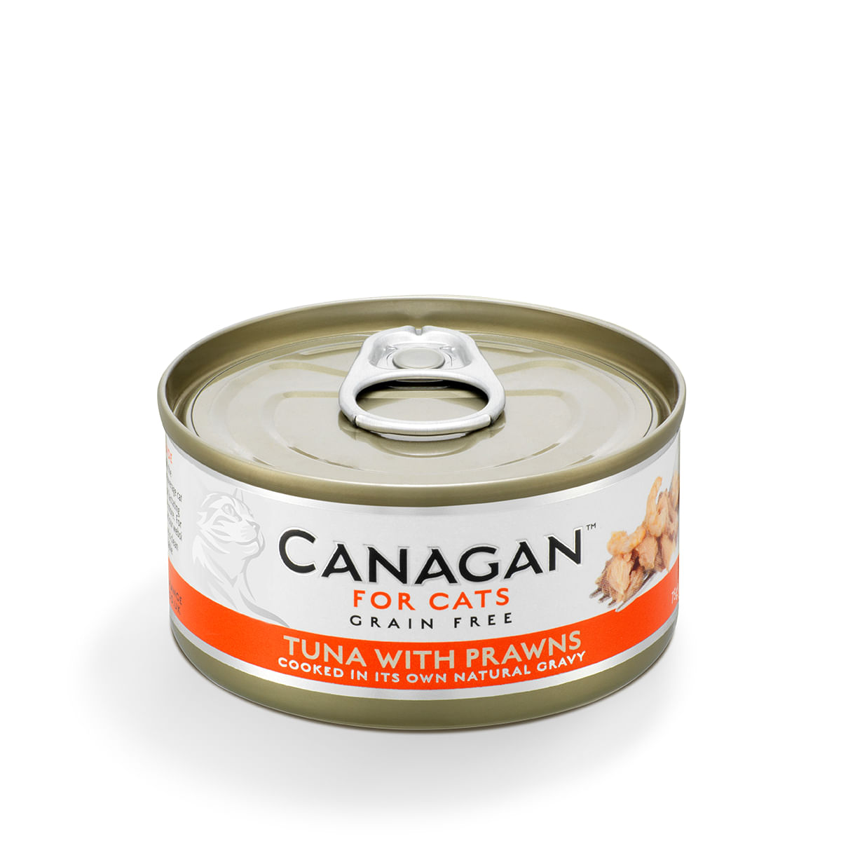 CANAGAN, Ton și Creveți, conservă hrană umedă fără cereale pisici junior & adult, (în suc propriu), 75g - poza 2
