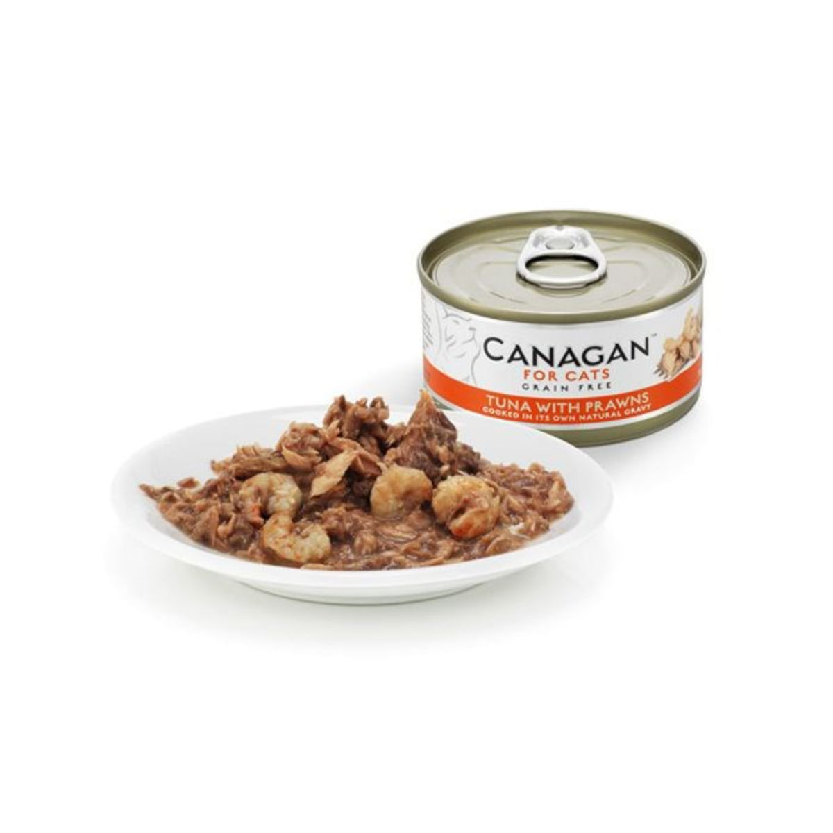 CANAGAN, Ton și Creveți, conservă hrană umedă fără cereale pisici junior & adult, (în suc propriu), 75g - poza 4