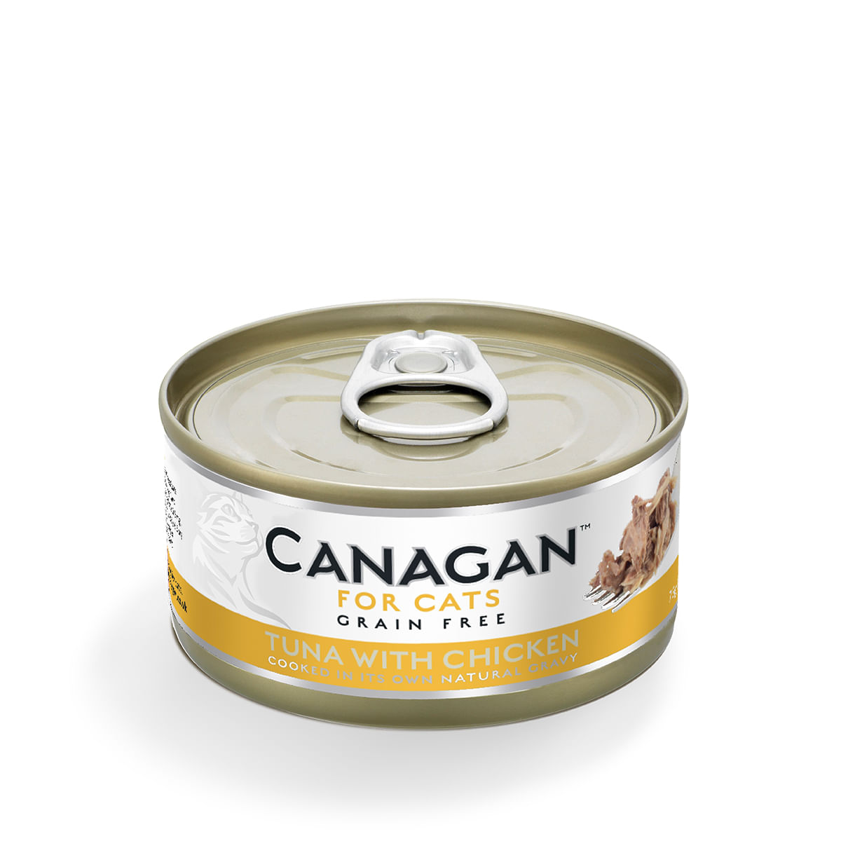 CANAGAN, Ton și Pui, conservă hrană umedă fără cereale pisici junior & adult, (în suc propriu), 75g - poza 2