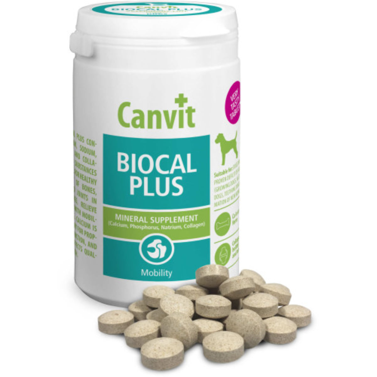 CANVIT Biocal Plus, supliment sistem articular, sistem osos câini CANVIT Biocal Plus, XS-S, supliment sistem articular, sistem osos câini, flacon, 230g - poza 1