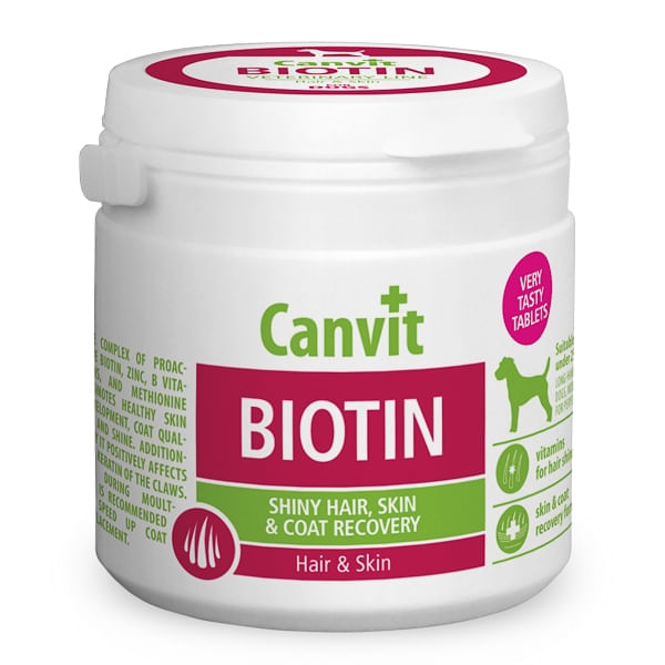 CANVIT Biotin, supliment piele & blană câini CANVIT Biotin, XS-S, supliment piele & blană câini, flacon, 230g - poza 1